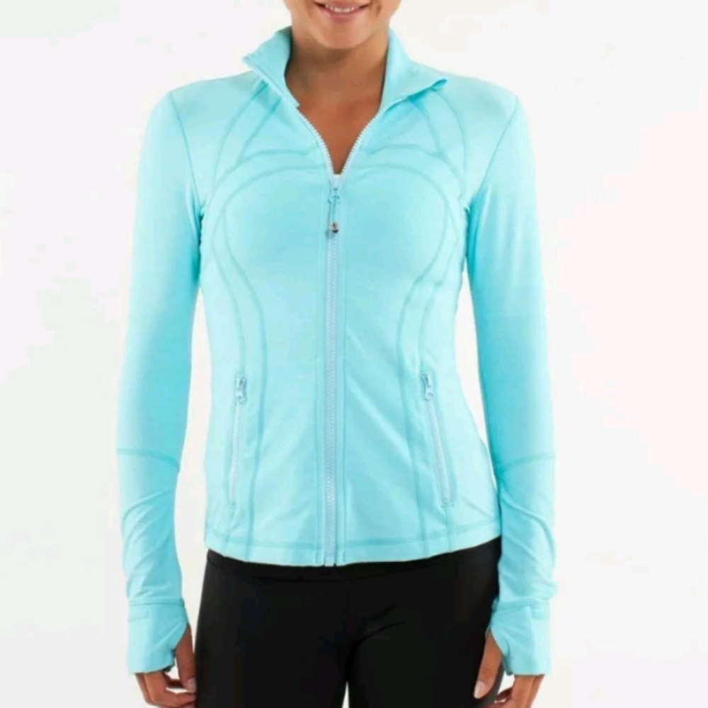 lululemon athletica light aqua blue zip-up jacket